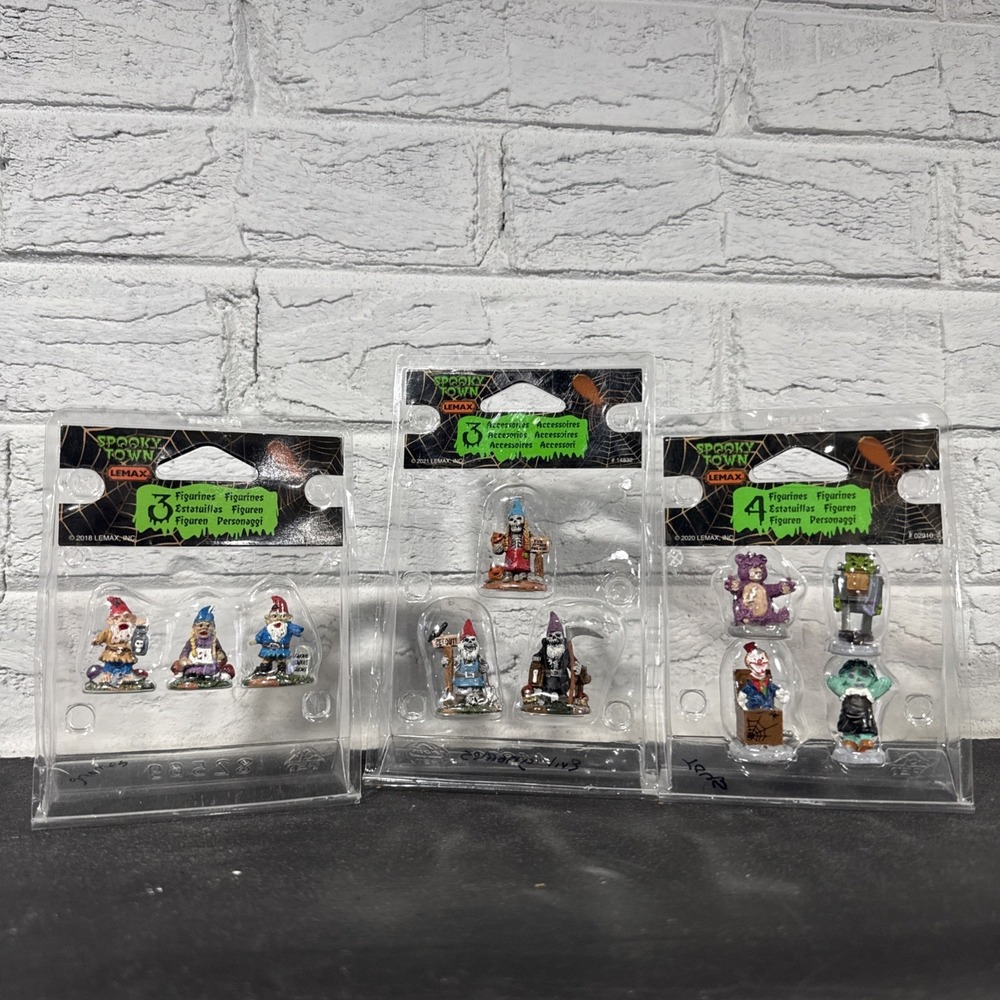 Lemax Spooky Town Halloween Village Accessory Figures Lot Mini Gnomes Toys Scary